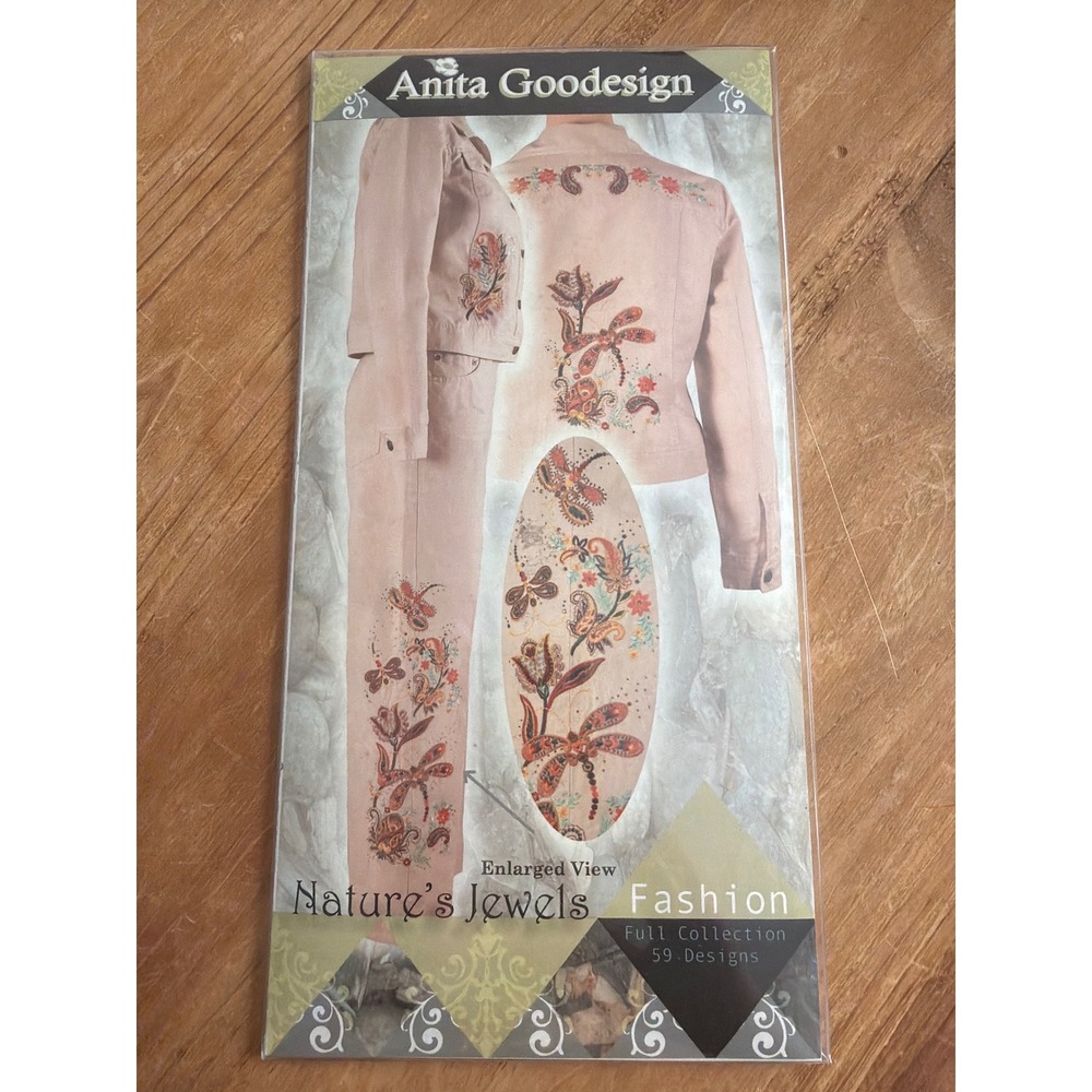 Anita Goodesign Nature's Jewels Fashion CD 59 Designs OS Tan Embroidery